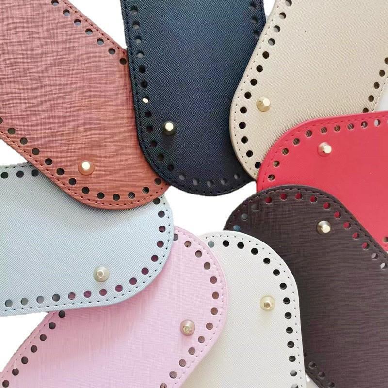 Handmade Woven PU Crossgrain Oval Bag Base, 30x10cm