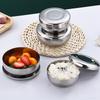Stainless Steel Bowl Korean Big Cooked Rice Bowl With Cover Single Layer Steamed Rice Bowl Child Anti-Scalding/Fall Tableware