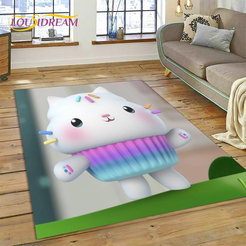 Cartoon Cute Gabbys Dollhouse Girl Rug Carpet for Living Room Bedroom Home Decor,Non-slip Decoration for Sofa Doormat Gifts Kid