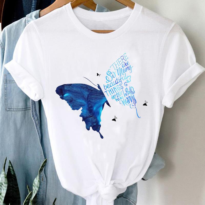 (Asian Size) T Shirt Clothing Lady O-neck Lovely Vacation Short Sleeve T-shirts Printed Female Top Casual Fashion Women Graphic Tee