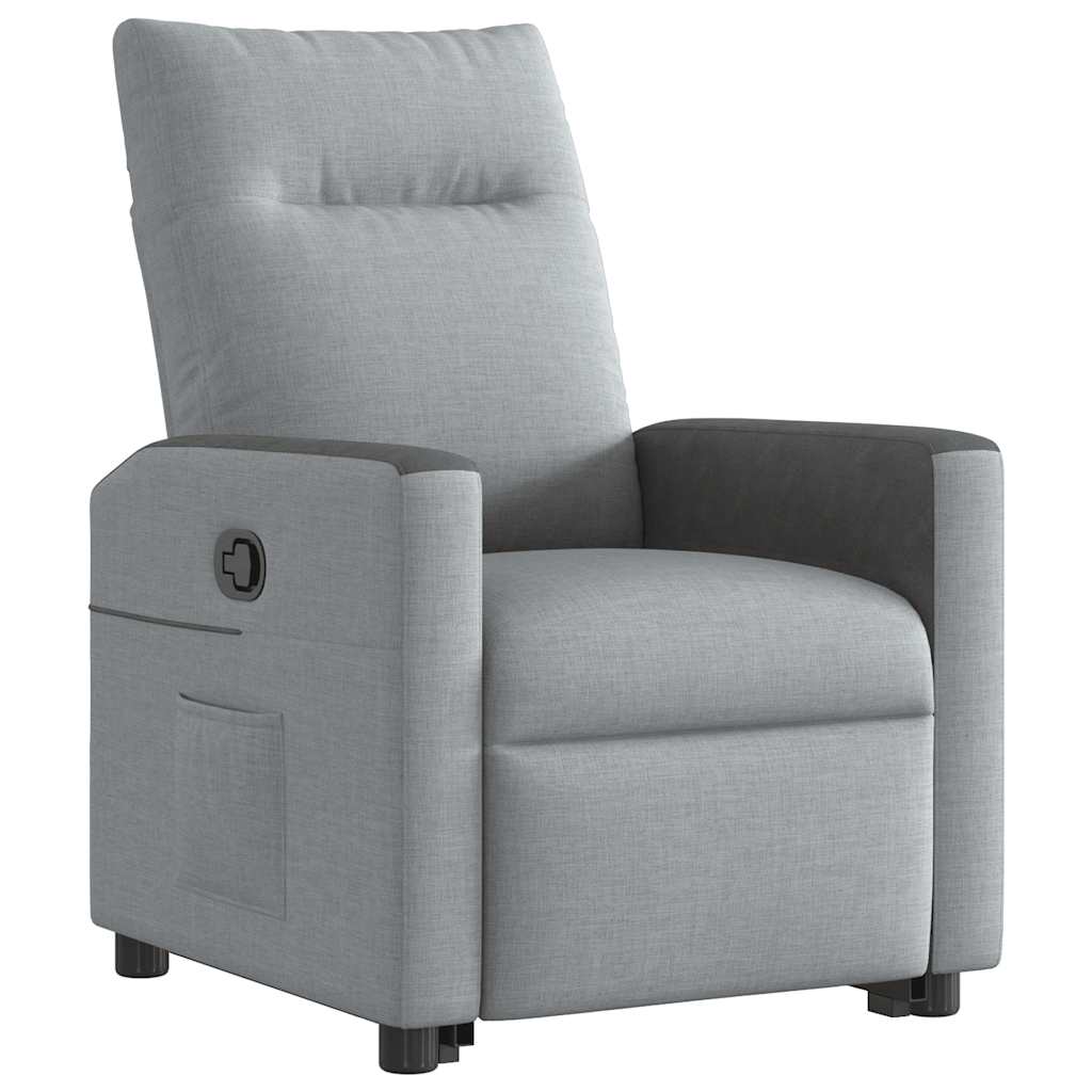 Recliner with Rising Aid Light Grey Fabric