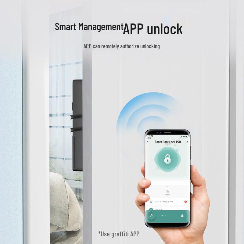 Invisible Smart Card Swipe Remote Control Door Lock - No Drilling Required for Indoor Wooden Doors