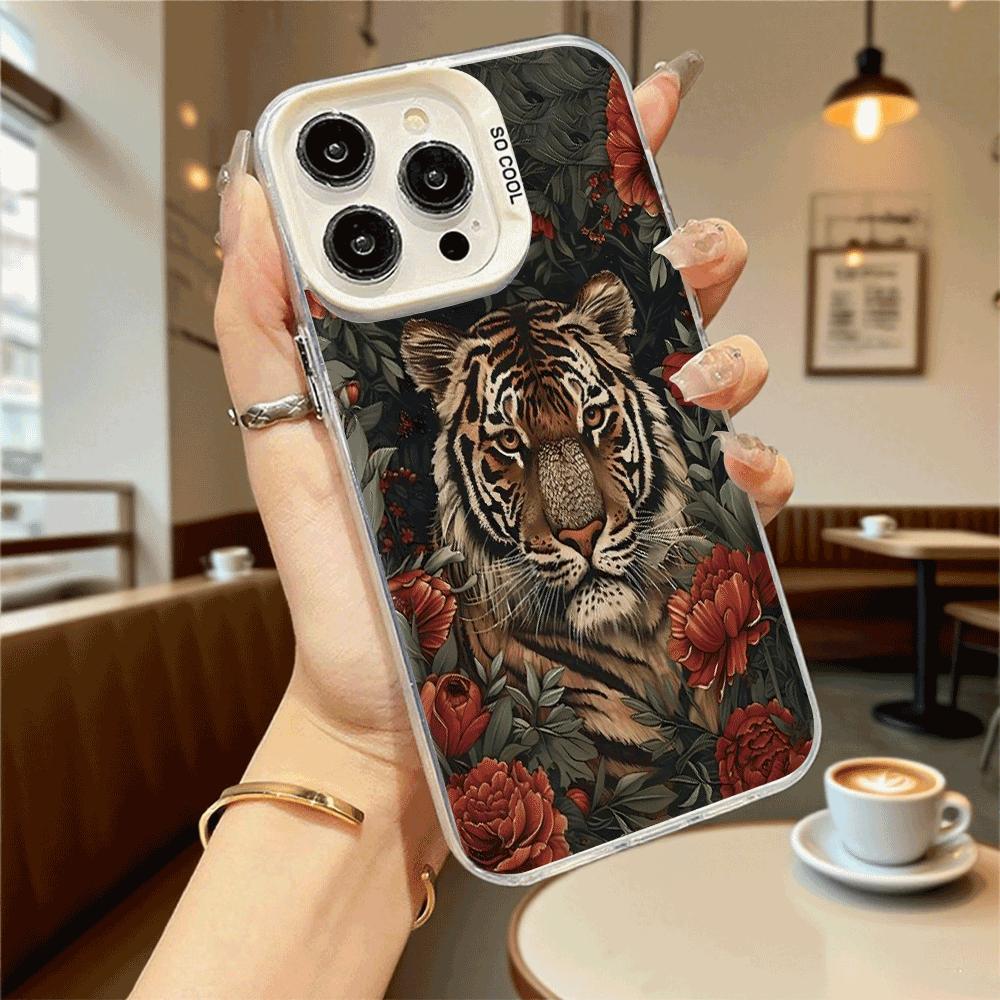 Tiger in Red Floral Jungle Phone Case for Redmi Note 15 14 13 12 11 10 9 Pro Plus Anti-Scratch Premium Hard Cover
