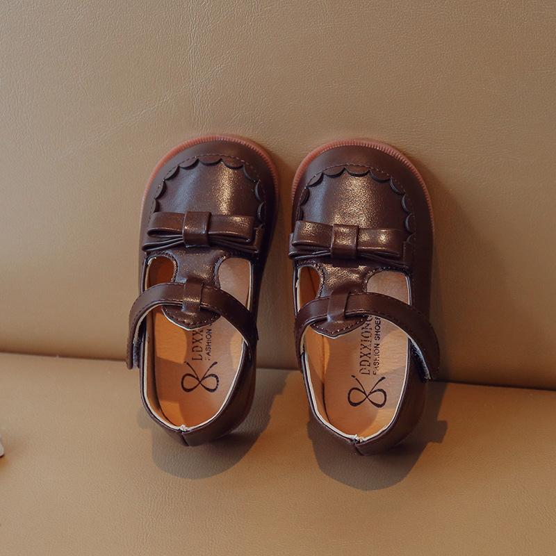 

Детская обувь, новые кожаные туфли для девочек, туфли принцессы с бантом, повседневная обувь на весну и осень, туфли Мэри Джейн на мягкой подошве, универсальные туфли в стиле Лолиты 25-insole15.3cm коричневый
