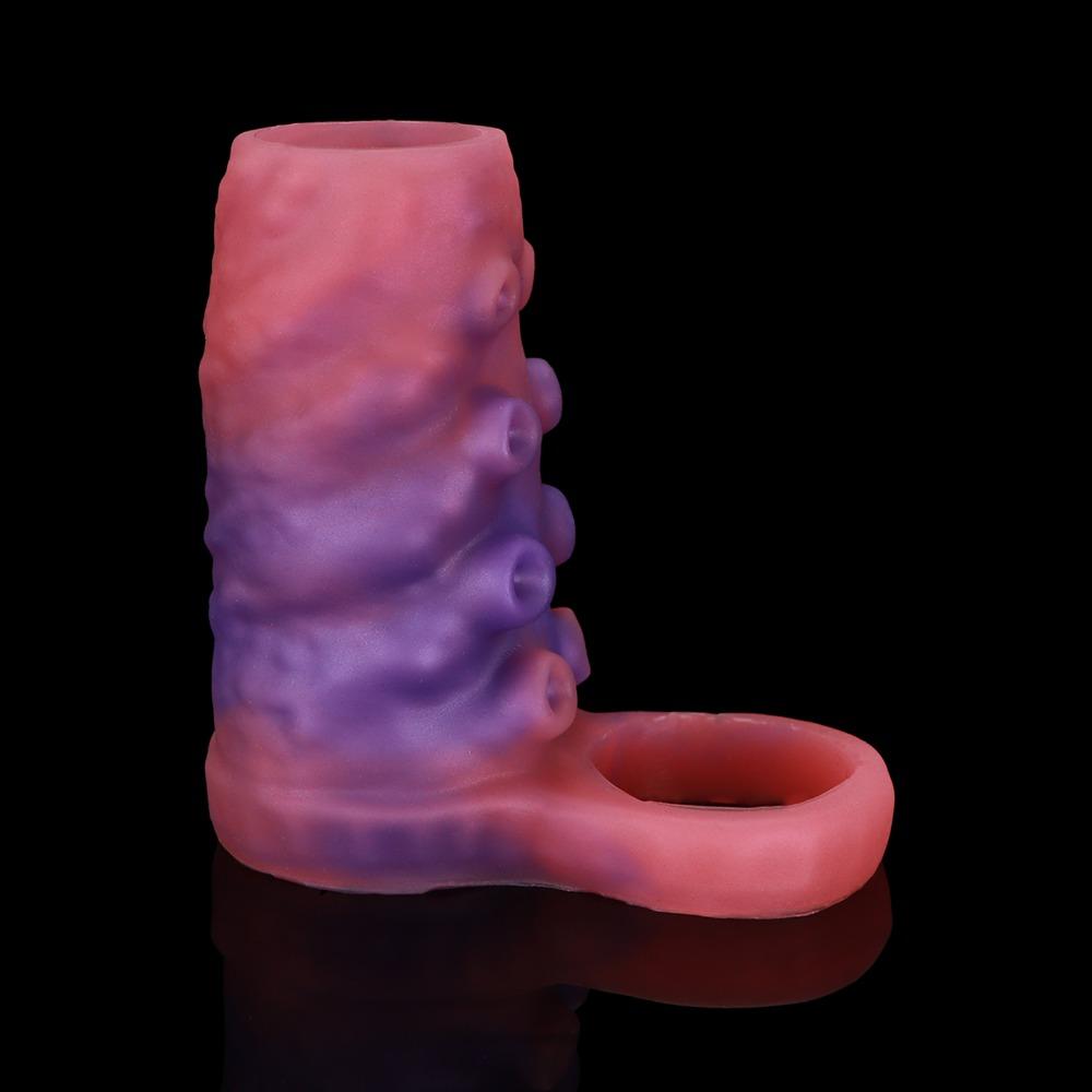 Octopus Shape Hollow Penis Sleeve Soft Silicone Wearable Penis Extender for Men