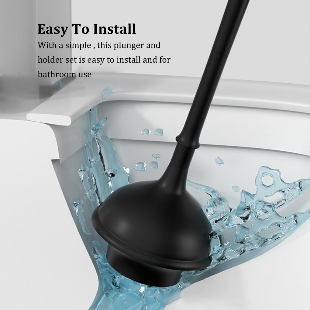 Bathroom Essential Toilet Plunger With Holder For Easy Cleaning Plungers For Bathroom Plunger Holder