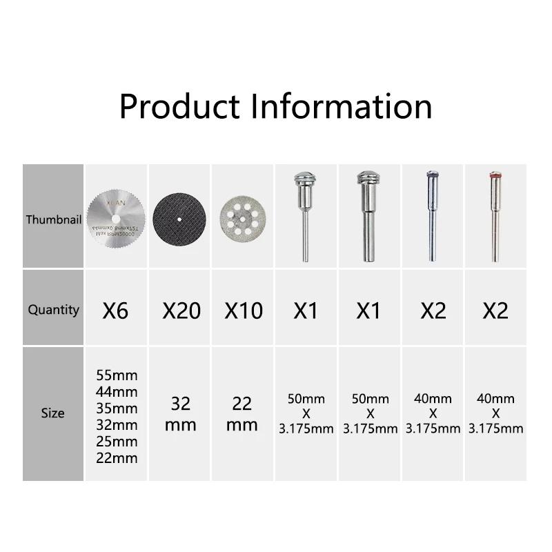 Diamond Cutting Discs Metal Saw Blade Set HSS Mini Circular Saw Blade For Rotary Tools Resin Cut-Off Wheels Diamond