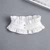 Damen Elegant Plissiert Gerüscht Falscher Kragen Abnehmbare Bluse Stehkragen Halsband Halskrause Choker Bekleidungsaccessoire