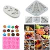 Christmas Tree Silicone Mold Holly Leaf Flower Mold Non-Stick DIY Fondant Baking Tools for Cake Decoration Chocolate Candy