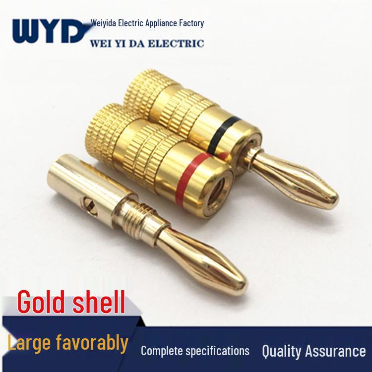 

Copper-Plated 4MM Solderless Banana Plug with Gold Outer Shell for Audio Speakers