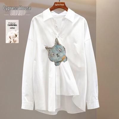 Dames Cartoonprint Los Langarmig Shirt