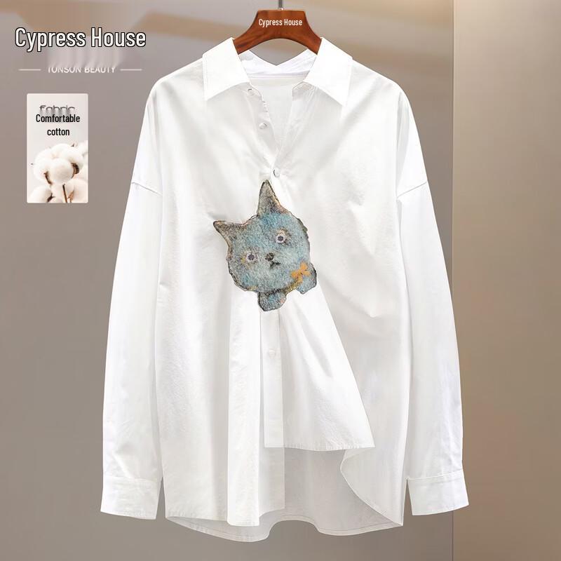 Damen Langarmshirt mit Cartoon-Print, locker