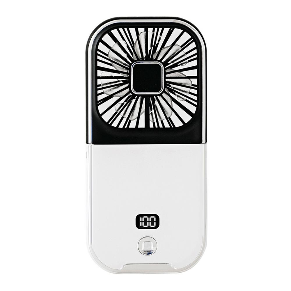 

F30 Pro Digital Display Pocket Mini Fan Neck Mounted Handheld 3-Speed Folding Fan with Power Bank Function Black
