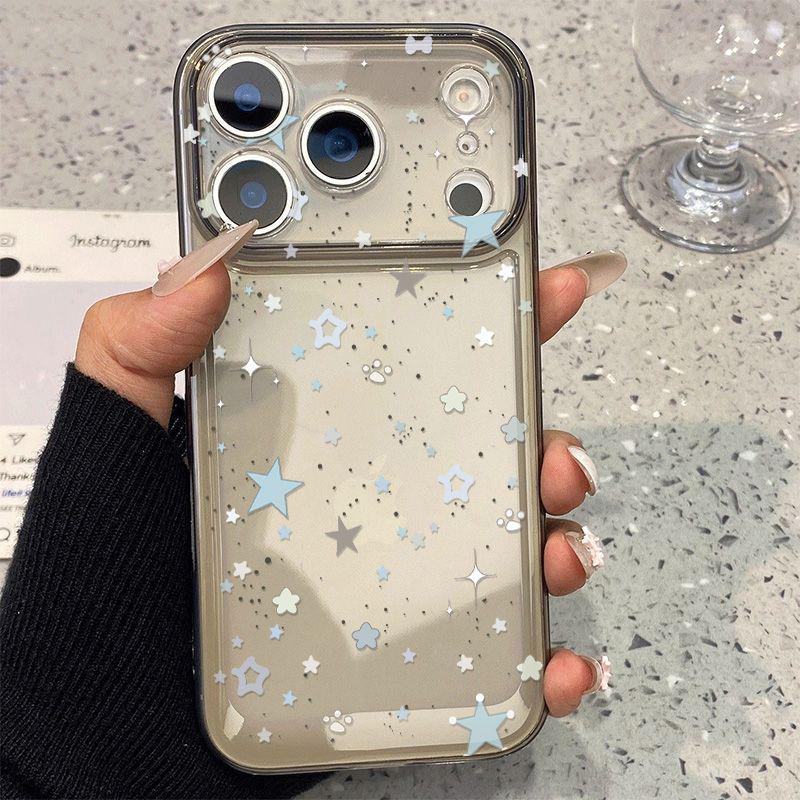 

Personalized Blue Star Transparent Soft Case for Apple iPhone 12/13 Pro/14/15/16/17 Pro Max with Precise Cutouts iPhone XR