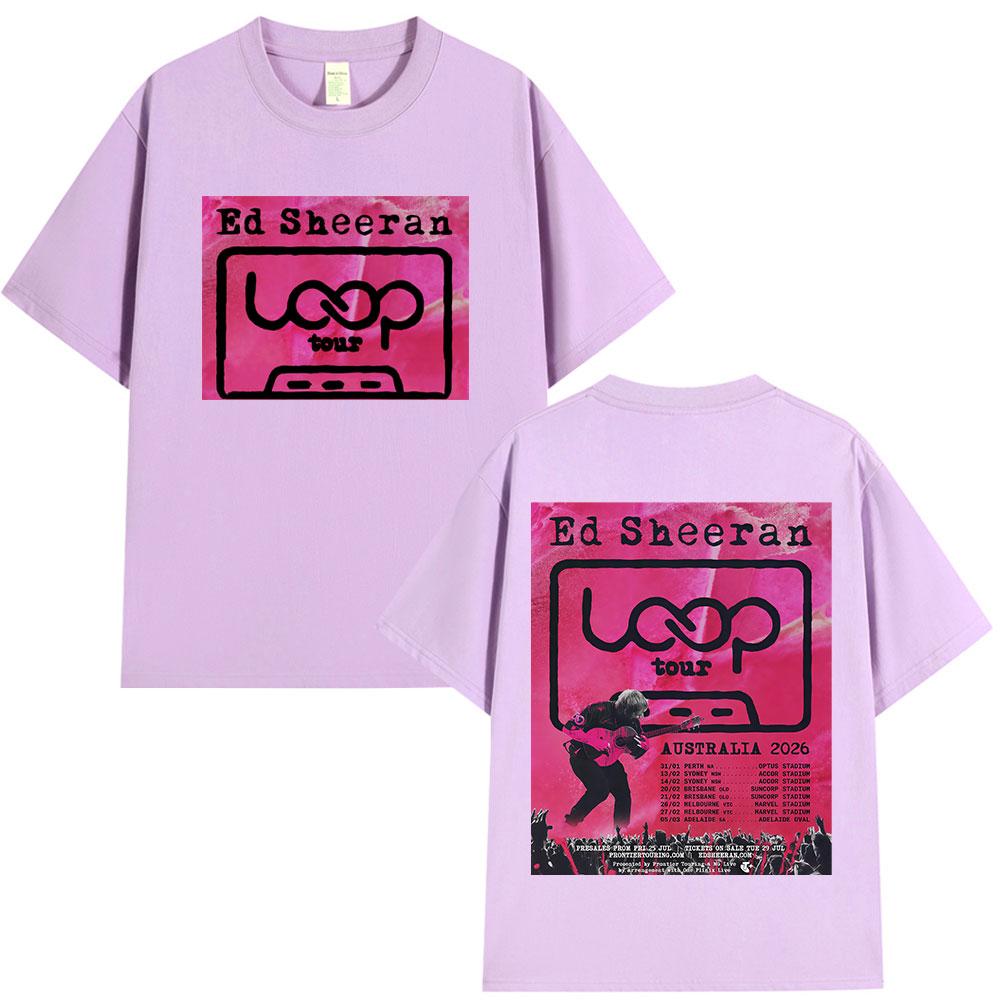 2025 Ed Sheeran Loop Tour Australia 2026 Tour Tshirts Fans Gifts Unisexs Women Fashion Hip Hop Tshirt Casual Cotton Oversized T S