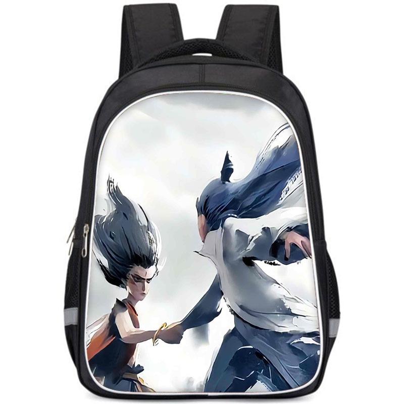 Nezha Schoolbag For Boys, Primary School Students, Grades One, Two, Three To Six, Reduce The Burden And Protect The Spine Backpack.