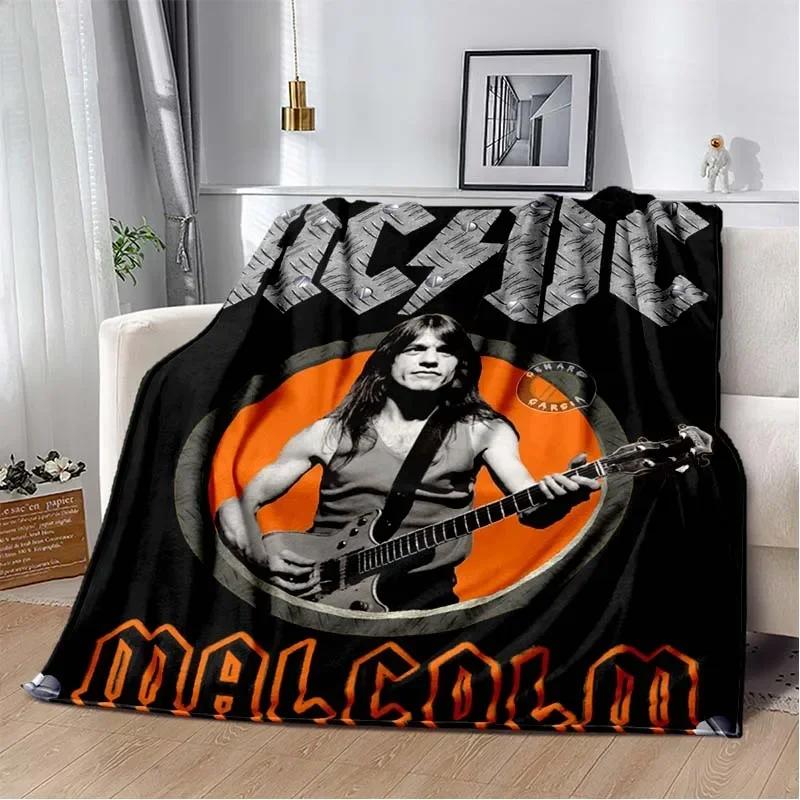 ACDC Pattern Throw Blanket Light Weight Blanket for Living Room Bedroom Kidsroom Warm Blanket Christmas Gift