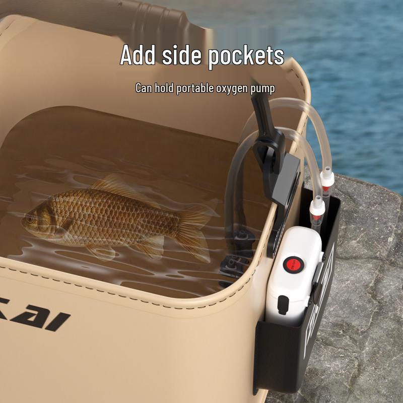 Foldable Hand-held Fishing Bucket & Live Fish Container