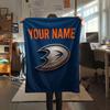 Custom Name,Anaheim Ducks Printed Flannel Blanket, soft throw for bedroom sofa, washable, Christmas present, great gift.