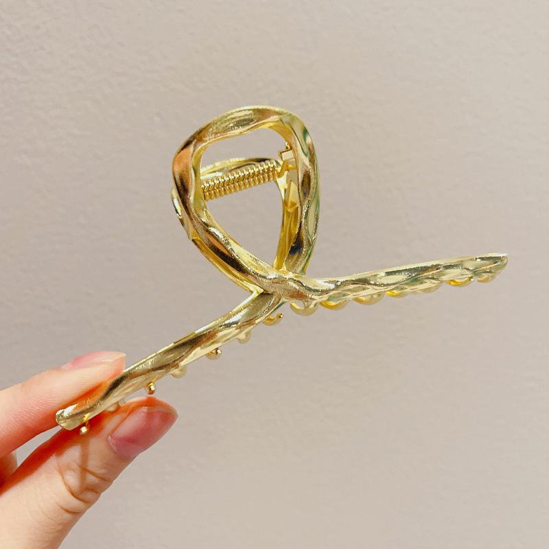 Pinces à cheveux en métal pour femmes, élégantes, fleurs dorées, Barrette, bandeau crabe, queue de cheval, couvre-chef, accessoires pour cheveux, diadème, nouvelle collection