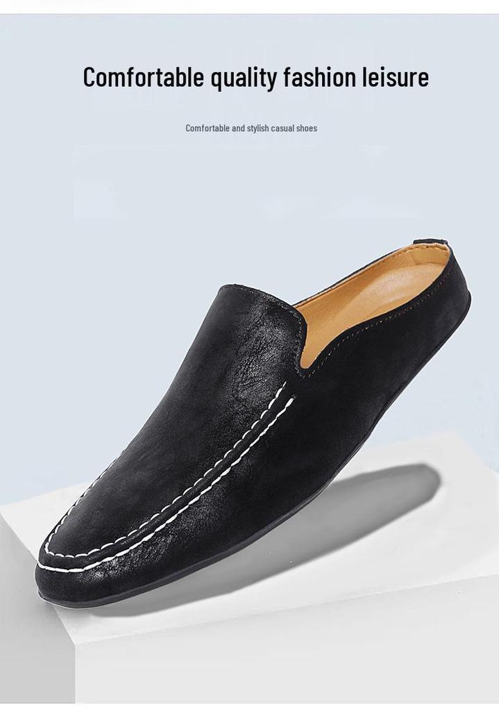 2024 Herren Mokassins aus weichem Leder zum Hineinschlüpfen: Freizeit-Schuhe im britischen Stil mit flacher Sohle