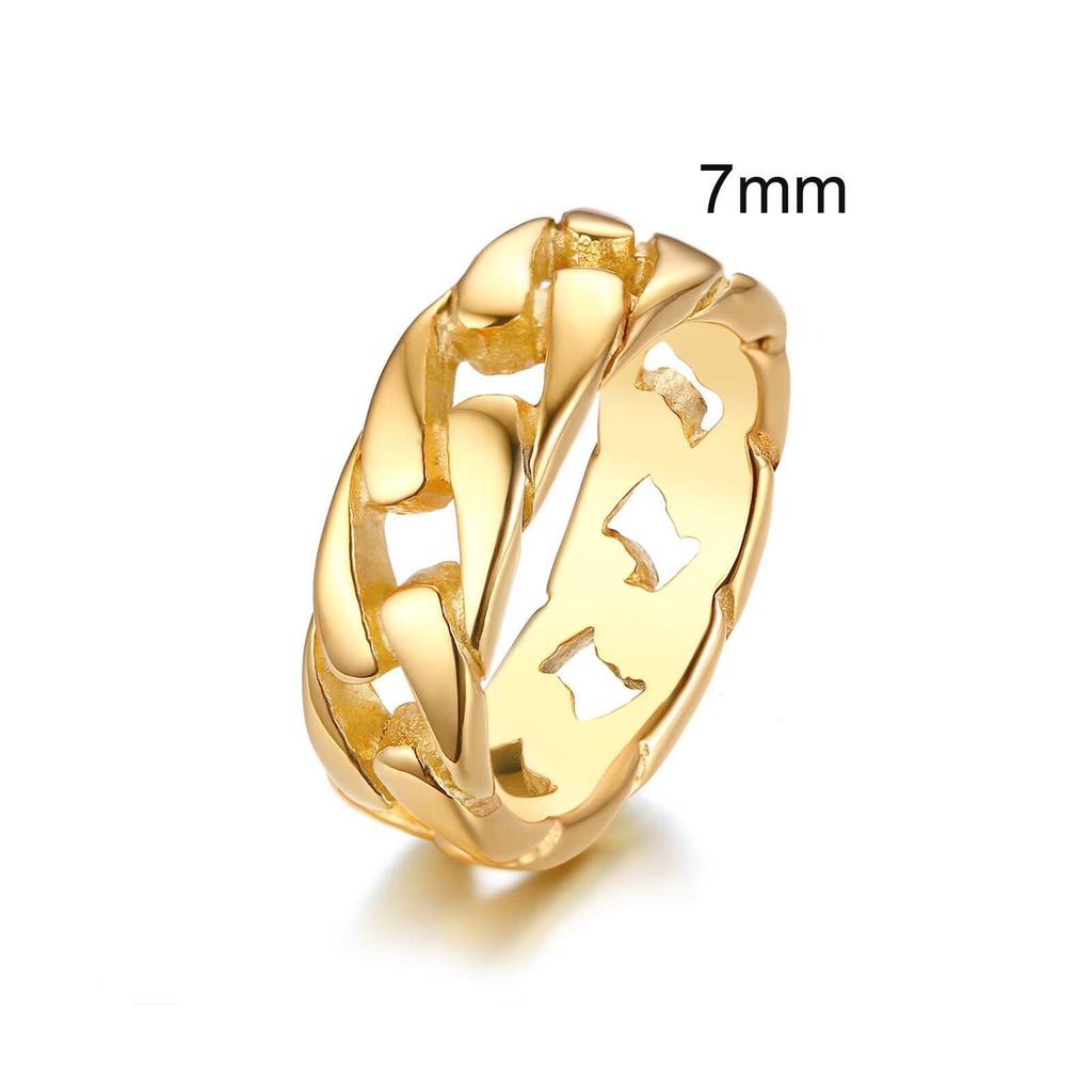 Vnox Stylish Gold Plated Rings for Men, Stainless Steel Geometric Square Stone Signet Ring, Punk Rock Cool Gifts for Him Jewelry