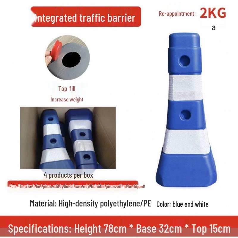 Road Safety Reflective Blue and White Anti-collision Barrel Guardrail Fence