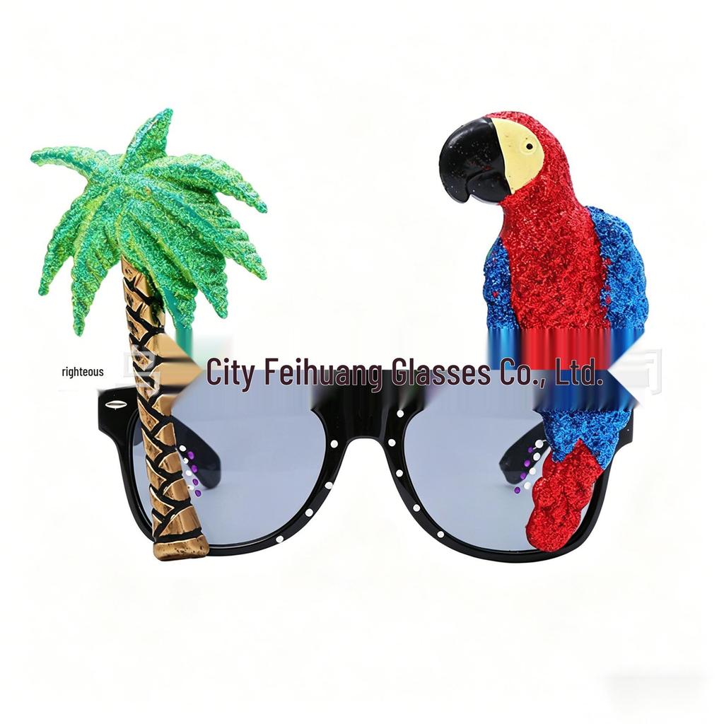 Hawaiian Beach Party Glasses: Coconut Tree, Flamingo, Parrot, Ice Cream, Flower & Wine Glass Fun
