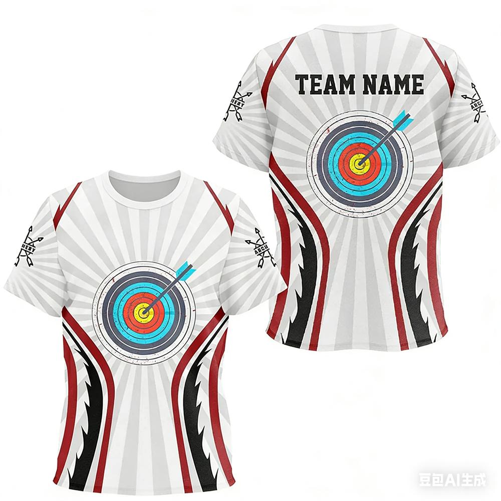 Personalized Archery Jersey Funny 3D Printing Men s T-shirts Fashion Custom Name Archery Player T Shirt Gifts For Archery Lovers S