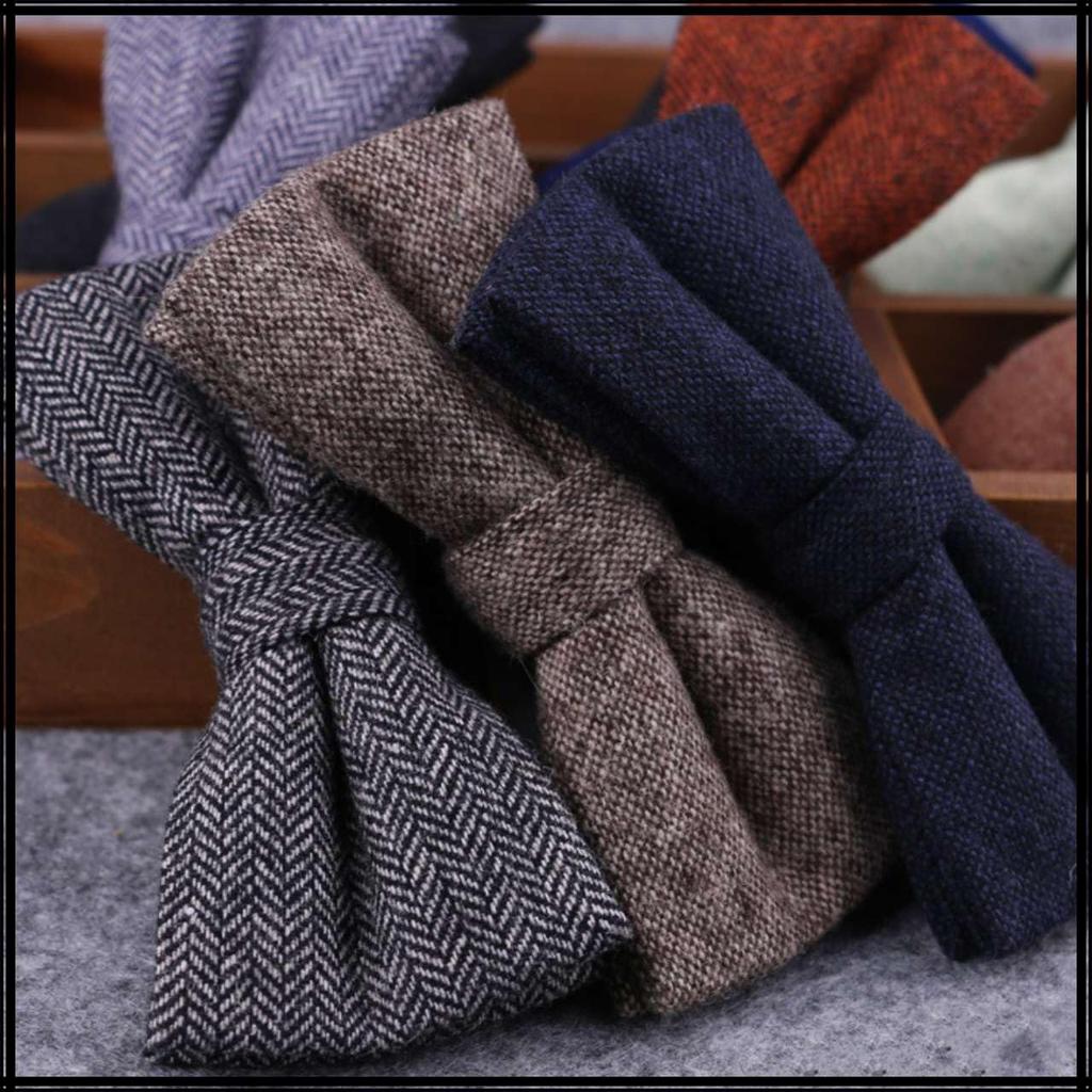 [White Fang] Bow Tie, Wool, Stylish, Formal, Casual, Wedding, Party, Men's NC122 (Khaki)