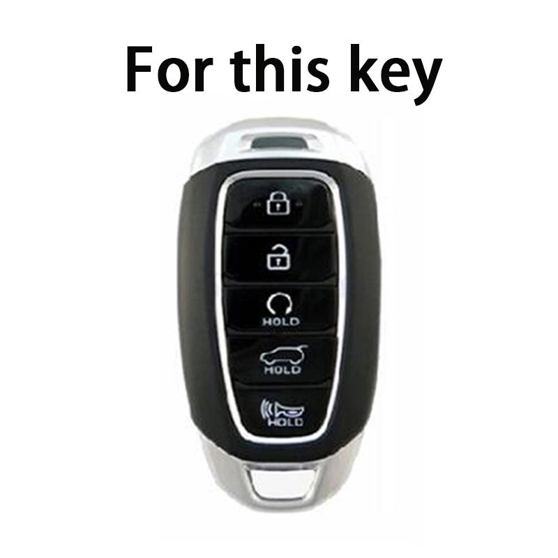 For Hyundai Palisade Limited Palisade Sel Elantra Sel Elantra Santa Fe Veloster 5 Bottons Tpu Car Key Case Cover