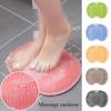 Shower Silicone Foot Scrubber Back Body Brush Massager Pad Mat Cleaning Bathroom