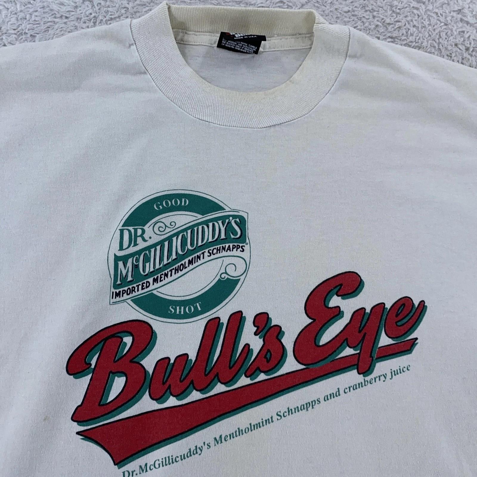 

Vintage Dr. McGillicuddy s Bull s Eye T-Shirt Mens Medium Schnapps Bar Beer 90s M