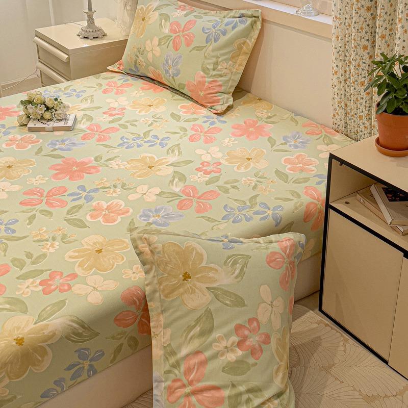 Mei Yun Ge Small Fresh All Cotton Printed Flower Series Single Bed Sheet