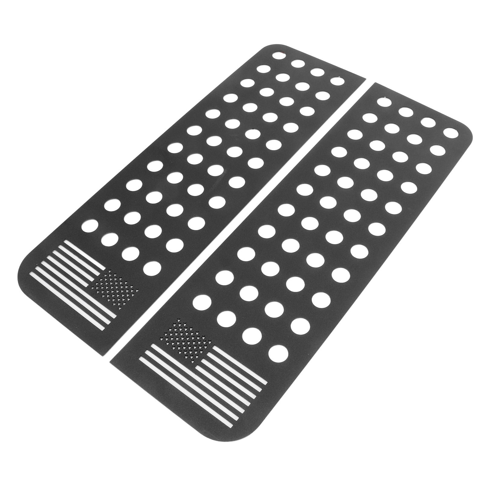 

2 Pcs Rear Door Window Decals Aluminium Alloy Glass Panel Trim Flag Strip Sticker Replacement for Jeep Wrangler JK