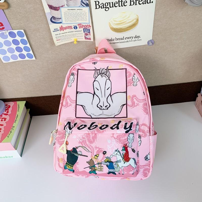 Kindergarten Grundschüler Schultasche Cartoon Niedlich Ausländischer Stil Druck Jungen und Mädchen Rucksack Kinderrucksack