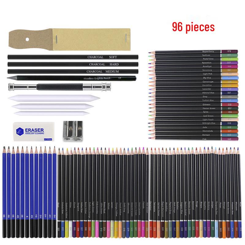 96-Piece Oil-Based Colored Pencil Drawing & Sketching Set