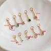 14K Gold Filled Zircon Matchstick Tila Bracelet Pendant for DIY Jewelry
