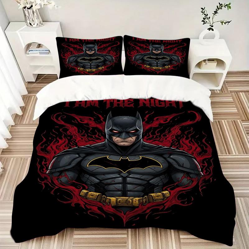 3pcs Batman Duvet Cover Set (1 Duvet Cover + 2 Pillowcases, No Core) - Comfortable, And Breathable Bedroom Decoration Yy251104013