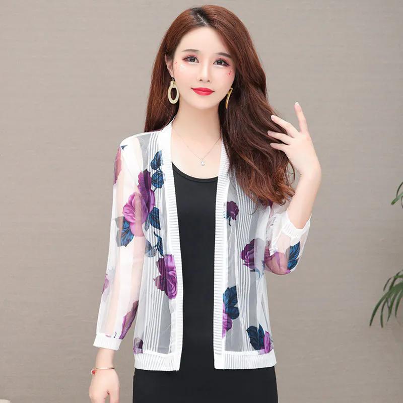 WTEMPO Women's O-neck Spring Summer Casual Thin Breathable Cardigans Female Casual Versatile Sunscreen Shawls Coats