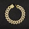 16mm Hip Hop Miami Cuban Link Chain Set Necklace +Bracelet Creative Iced Out Shiny Trendy Stylish Jewelry For Women Men set