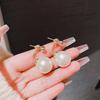 Silver needle Dongmen new exaggerated big pearl earrings women's ins tide one two wear small bean stud earrings