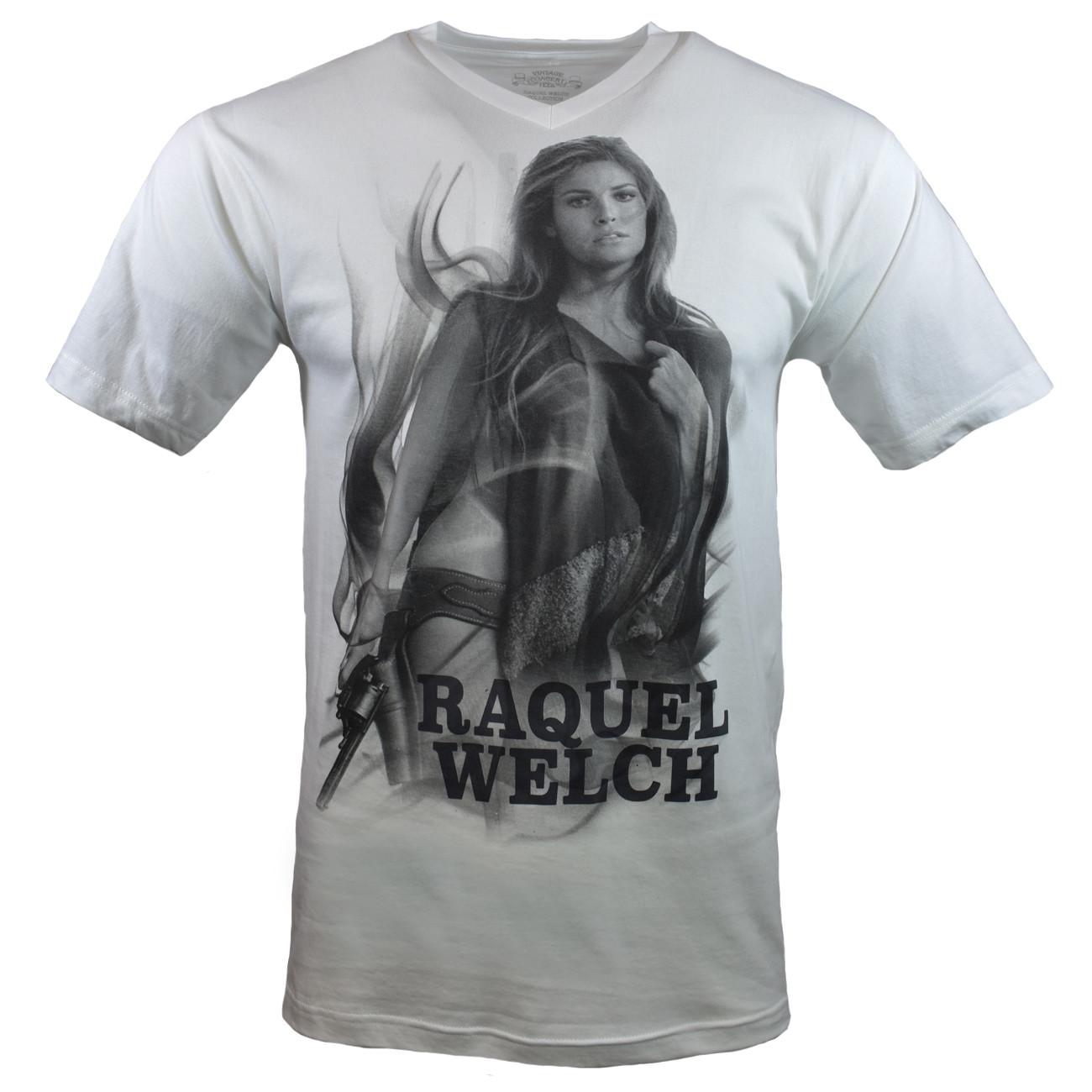 Raquel Welch Sexy Cow Girl Unisex V- Neck T Shirt --Bandita Vintage Look XXXL