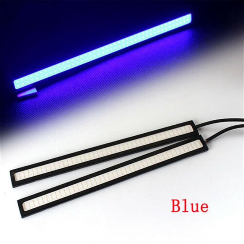 Strip DRL FOG COB CAR 2X LED Ultrathin Waterproof Daytime Running Lights LAMP WHITE DAY Driving 12V