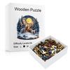 Wolves In The Snow Forest Wooden Puzzle Irregular Small Animal Pieces Flat Wooden Puzzle