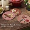 Flower Pattern Rubber Coaster Set With Non Slip Heat Resistant For Home Dining