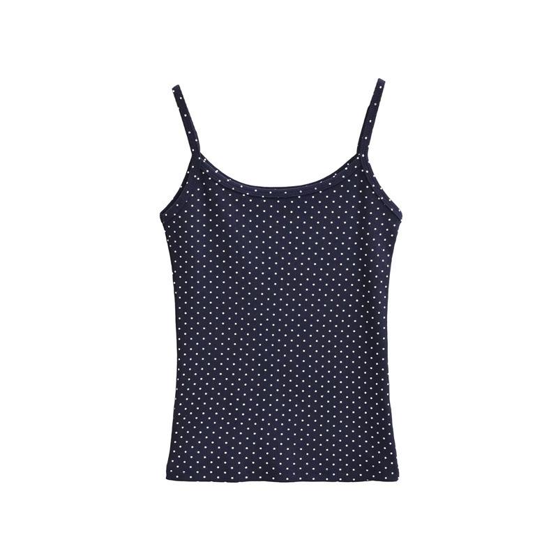 Stylish Elastic Polka Dot Slim-fit Sleeveless Camisole