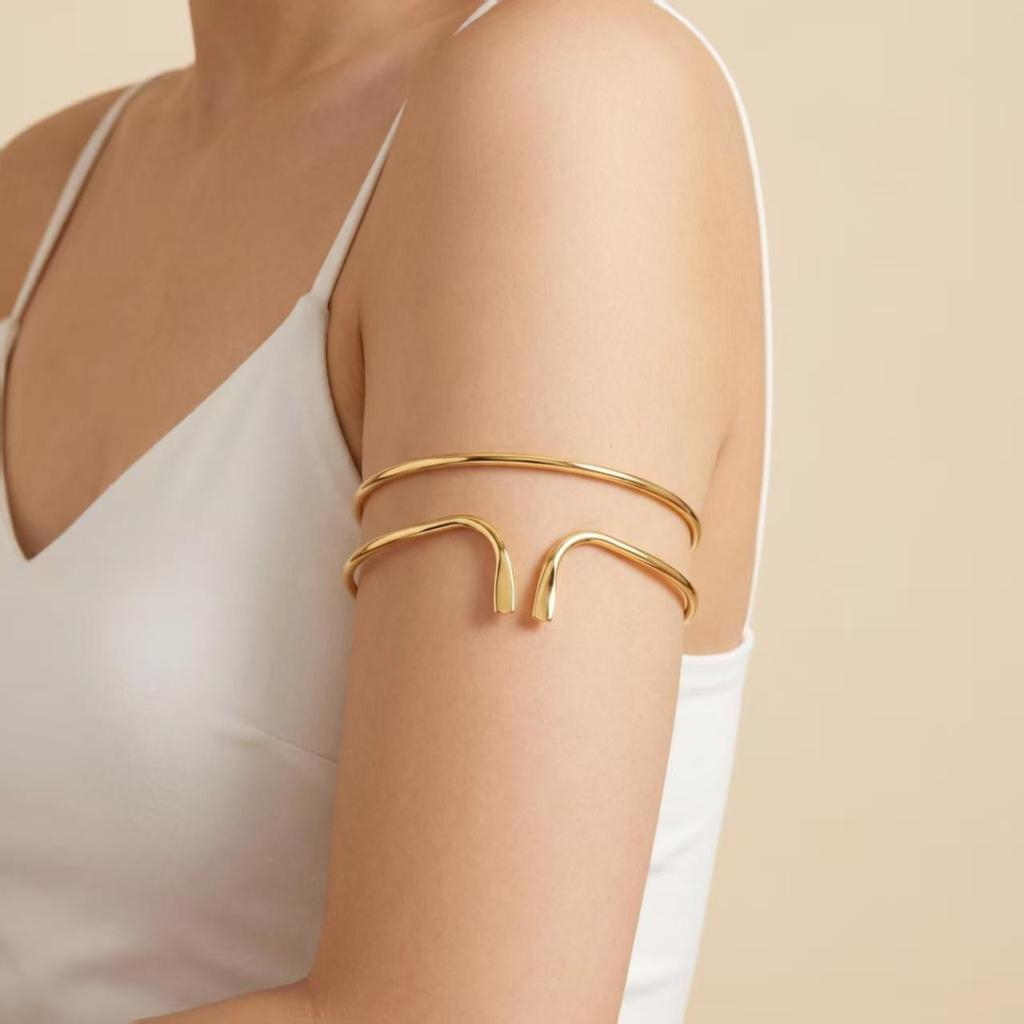 Lead-Free Geometric Exaggerated Open Arm Cuff Bracelet - Women's Fashion Jewelry