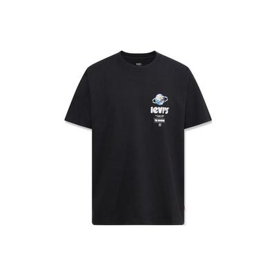 Levis Logo Grafik Locker Bequemes Rundhals Kurzarm T-Shirt Herren T-Shirts Schwarz 87373-0048