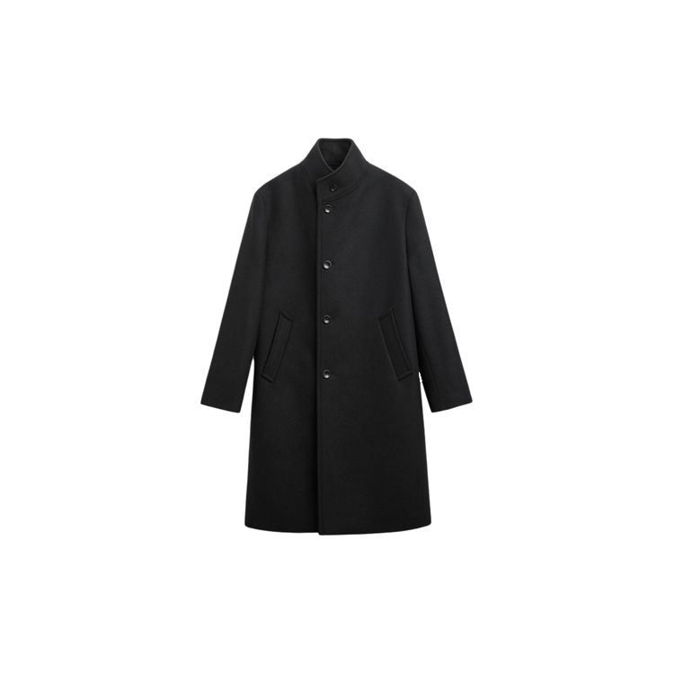 

Zara Solid Color Stand Collar Mid-Length Coat Men coats Black 4217640-800 L